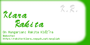 klara rakita business card